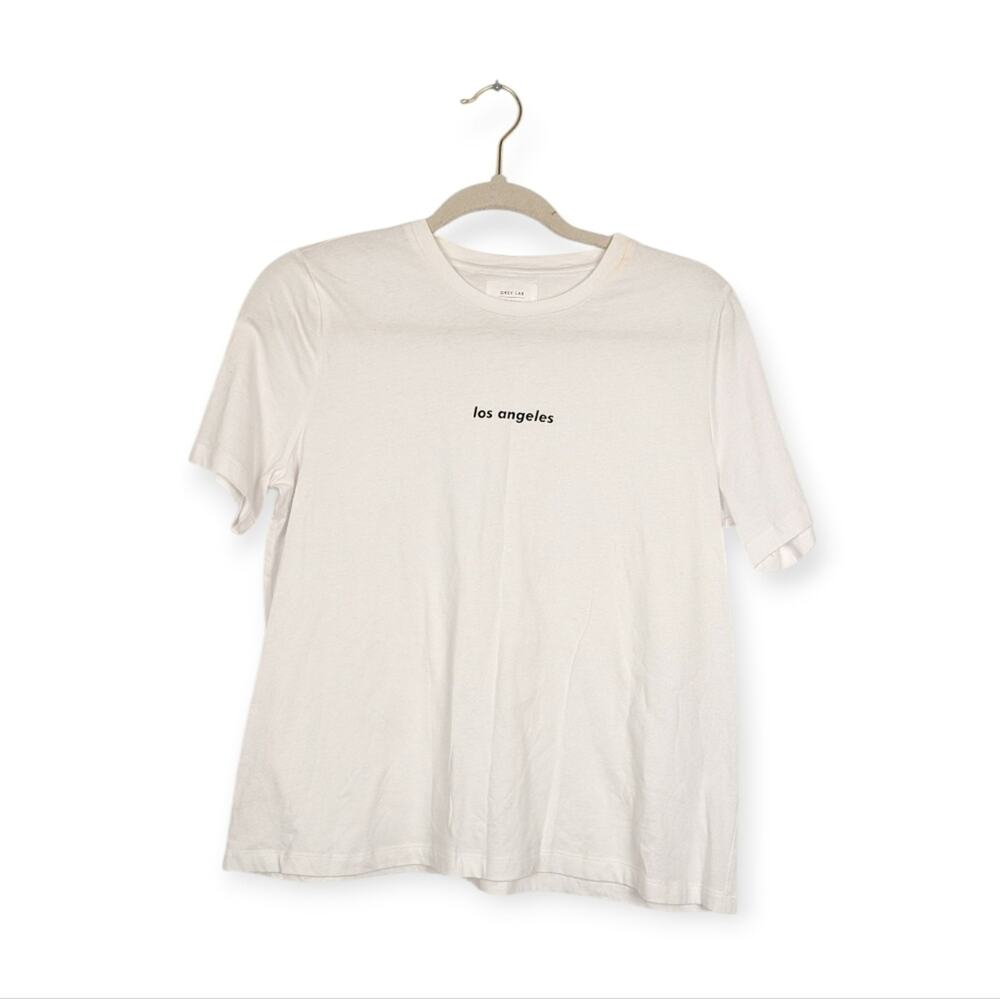 Grey Lab Los Angeles Tee White Crewneck Short Sleeve Graphic Casual Minimalist